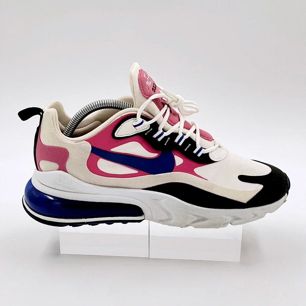 Nike Womens Size 9.5 Air Max 270 React Summit White Blue Pink CI3899-100 Sneaker